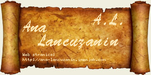 Ana Lančužanin vizit kartica